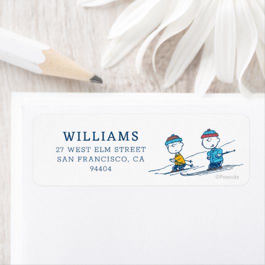 pinda's | Winter Skien het Slopes Pattern Etiket (Insitu)