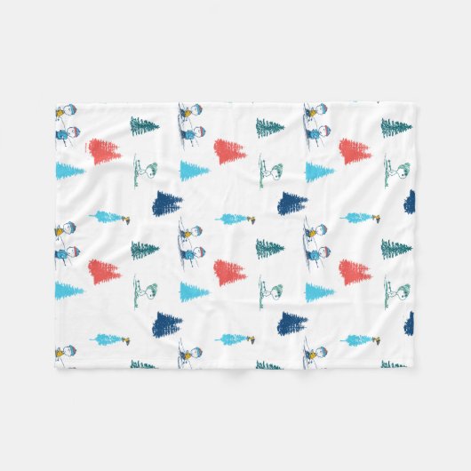 pinda's | Winter Skien het Slopes Pattern Fleece Deken (Voorkant (Horizontaal))