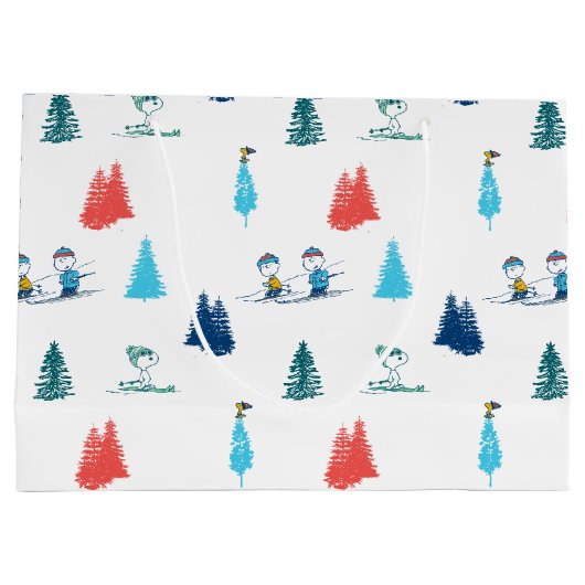 pinda's | Winter Skien het Slopes Pattern Groot Cadeauzakje (Achterkant)