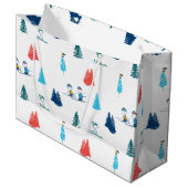 pinda's | Winter Skien het Slopes Pattern Groot Cadeauzakje (Voorkant Gekanteld)