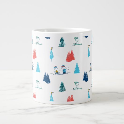 pinda's | Winter Skien het Slopes Pattern Grote Koffiekop (Voorkant)