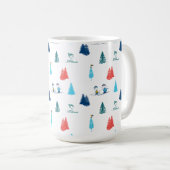 pinda's | Winter Skien het Slopes Pattern Koffiemok (Voorkant rechts)