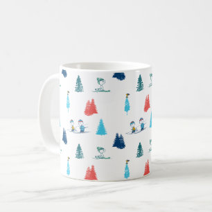 pinda's   Winter Skien het Slopes Pattern Koffiemok