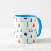 pinda's | Winter Skien het Slopes Pattern Mok (Voorkant rechts)