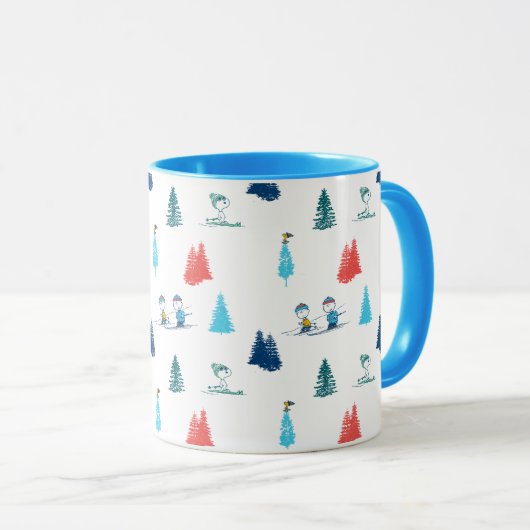 pinda's | Winter Skien het Slopes Pattern Mok (Voorkant rechts)