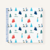 pinda's | Winter Skien het Slopes Pattern Notitieboek (Voorkant)