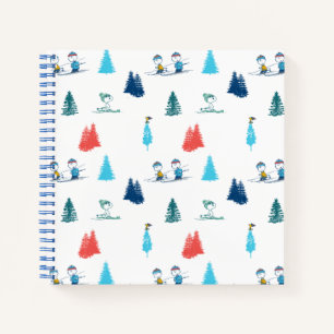 pinda's Winter Skien het Slopes Pattern Notitieboek