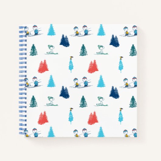 pinda's | Winter Skien het Slopes Pattern Notitieboek (Voorkant)