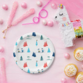 pinda's | Winter Skien het Slopes Pattern Papieren Bordje (Feest)