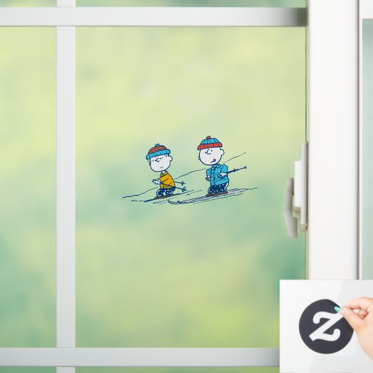 pinda's | Winter Skien het Slopes Pattern Raamsticker (Huis)