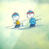 pinda's | Winter Skien het Slopes Pattern Raamsticker (Vel 3)