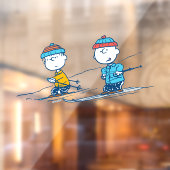 pinda's | Winter Skien het Slopes Pattern Raamsticker (Vel 2)