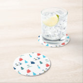 pinda's | Winter Skien het Slopes Pattern Ronde Kartonnen Onderzetter (Insitu)