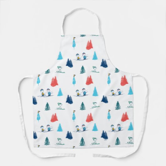 pinda's | Winter Skien het Slopes Pattern Schort (Voorkant)