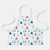 pinda's | Winter Skien het Slopes Pattern Schort (Voorkant)