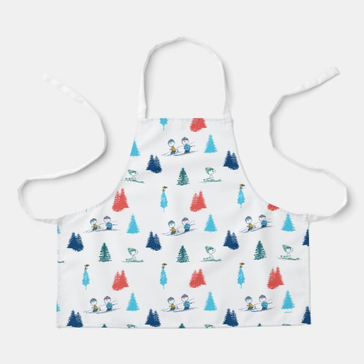 pinda's | Winter Skien het Slopes Pattern Schort (Voorkant)