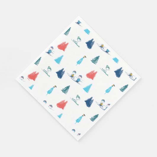 pinda's | Winter Skien het Slopes Pattern Servet (Hoek)