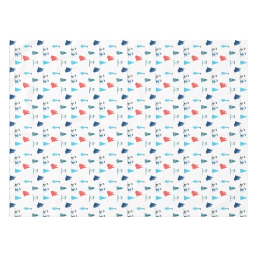 pinda's | Winter Skien het Slopes Pattern Tafelkleed (Voorkant (Horizontaal))