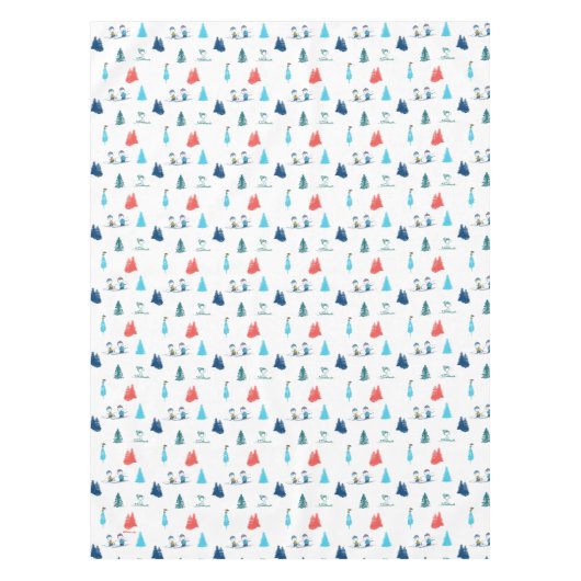 pinda's | Winter Skien het Slopes Pattern Tafelkleed (Voorkant)