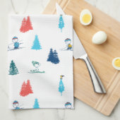 pinda's | Winter Skien het Slopes Pattern Theedoek (Quarter Fold)