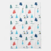 pinda's | Winter Skien het Slopes Pattern Theedoek (Verticaal)