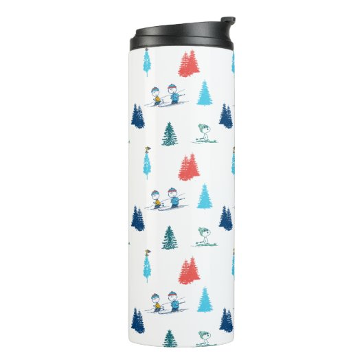 pinda's | Winter Skien het Slopes Pattern Thermosbeker (Gedraaid links)