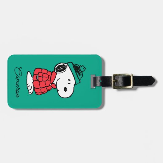 pinda's | wintermunt en -Pet Bagagelabel (Voorkant horizontaal)