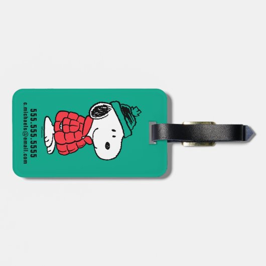 pinda's | wintermunt en -Pet Bagagelabel (Achterkant horizontaal)