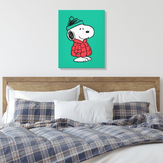 pinda's | wintermunt en -Pet Canvas Afdruk (Insitu (Slaapkamer))