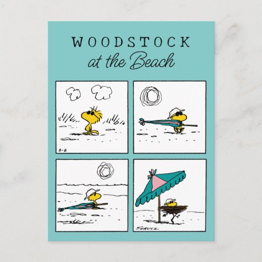 pinda's | Woodstock aan het strand Briefkaart (Voorkant)