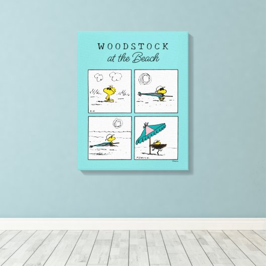 pinda's | Woodstock aan het strand Canvas Afdruk (Insitu (Houten vloer))