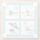 pinda's | Woodstock aan het strand Glazen Onderzetter (Achterkant)