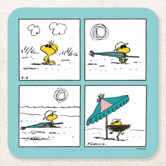 pinda's | Woodstock aan het strand Kartonnen Onderzetters (Voorkant)