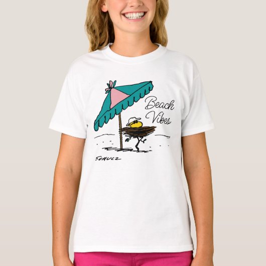 pinda's | Woodstock aan het strand T-shirt (Voorkant)