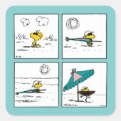 pinda's | Woodstock aan het strand Vierkante Sticker (Voorkant)