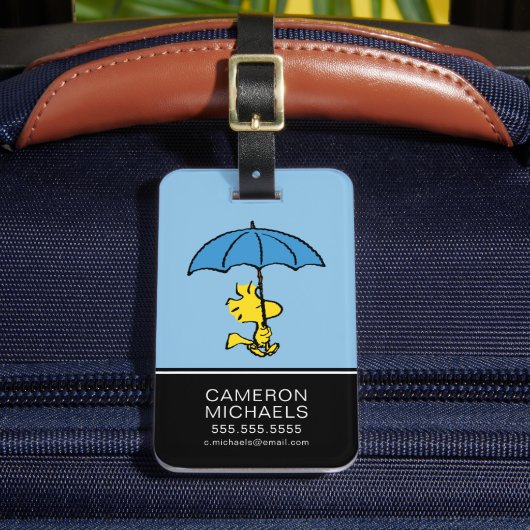 pinda's | Woodstock Blue Umbrella Bagagelabel (Voorkant Insitu 2)