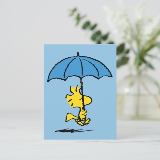 pinda's | Woodstock Blue Umbrella Briefkaart (Staand voorkant)