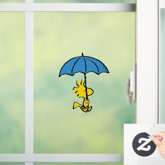 pinda's | Woodstock Blue Umbrella Raamsticker (Huis)