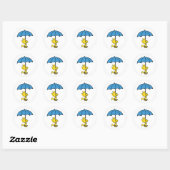 pinda's | Woodstock Blue Umbrella Ronde Sticker (Vel)