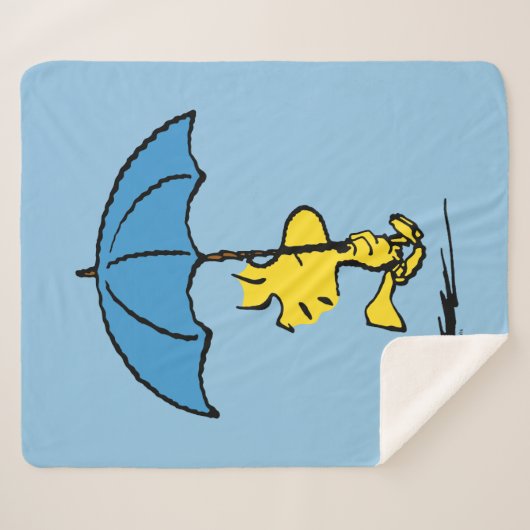 pinda's | Woodstock Blue Umbrella Sherpa Deken (Voorkant (horizontaal))
