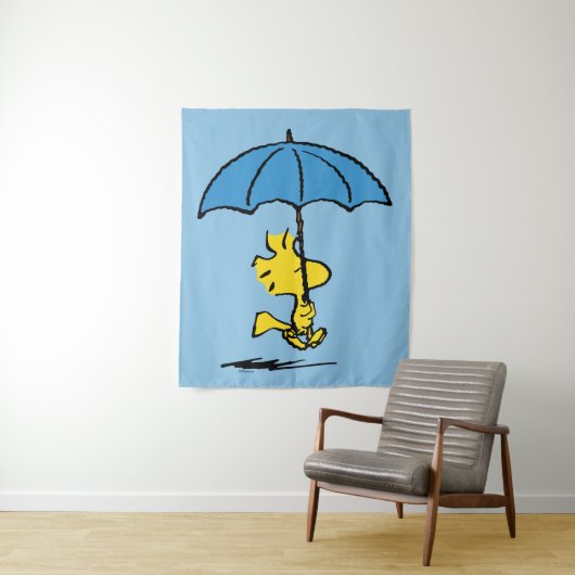pinda's | Woodstock Blue Umbrella Wandkleed (In situ)