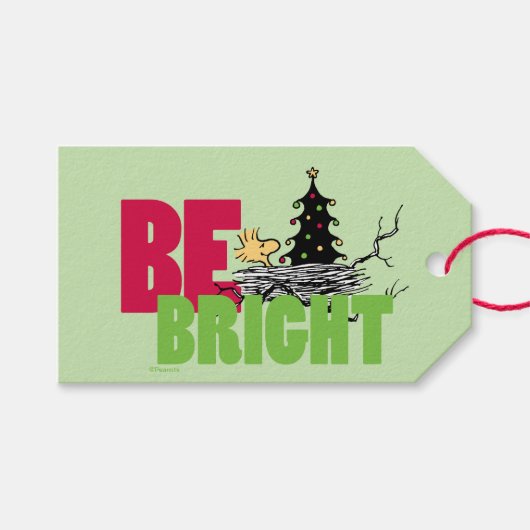 pinda's | Woodstock Christmas Be Bright Cadeaulabel (Voorkant (Horizontaal))