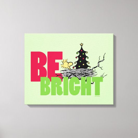 pinda's | Woodstock Christmas Be Bright Canvas Afdruk (Voorkant)
