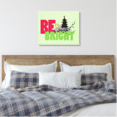 pinda's | Woodstock Christmas Be Bright Canvas Afdruk (Insitu (Slaapkamer))
