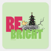 pinda's | Woodstock Christmas Be Bright Vierkante Sticker (Voorkant)