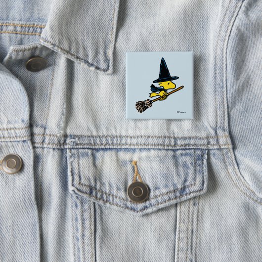pinda's | Woodstock Halloween Witch Vierkante Button 5,1 Cm (In situ)