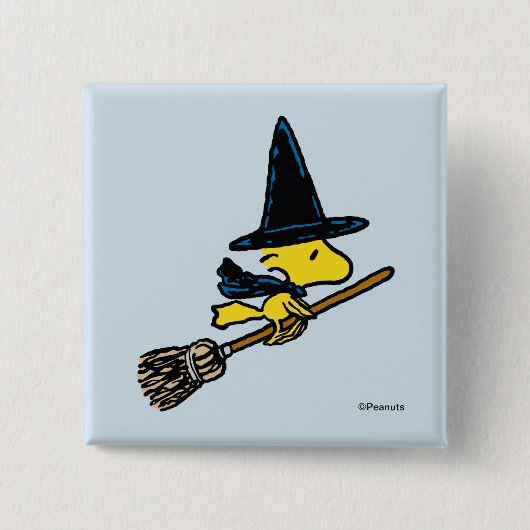 pinda's | Woodstock Halloween Witch Vierkante Button 5,1 Cm (Voorkant)