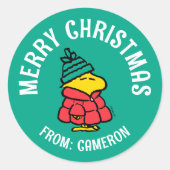 pinda's | Woodstock Puffy Winter Jacket Ronde Sticker (Voorkant)