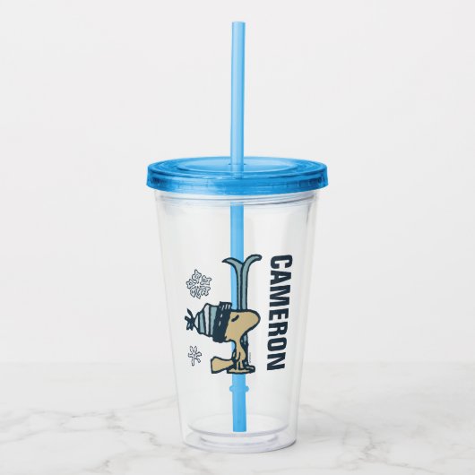 pinda's | Woodstock Ski Pro | Jouw namen toevoegen Acryl Drinkbeker (Voorkant)