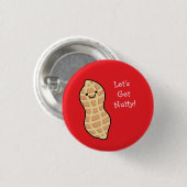 Pinda's worden nootachtig ronde button 3,2 cm (Voorkant /achterkant)